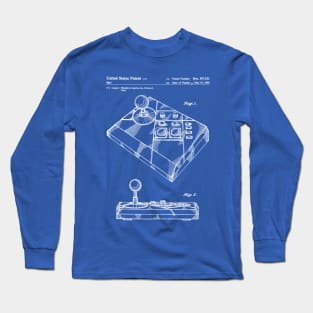 Joystick Patent - Console Gamer Gaming Streamer Art - Blueprint Long Sleeve T-Shirt